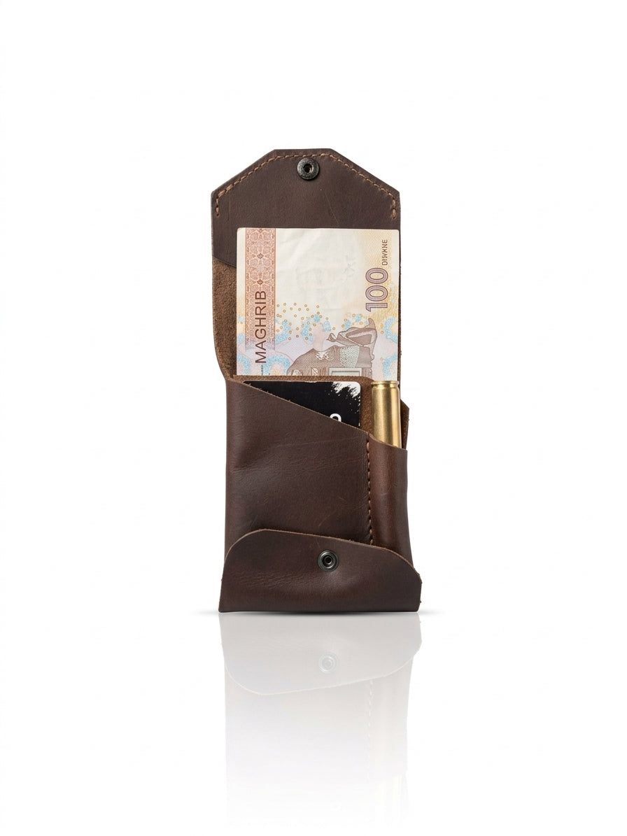 Portefeuille en cuir avec compartiment pour stylo