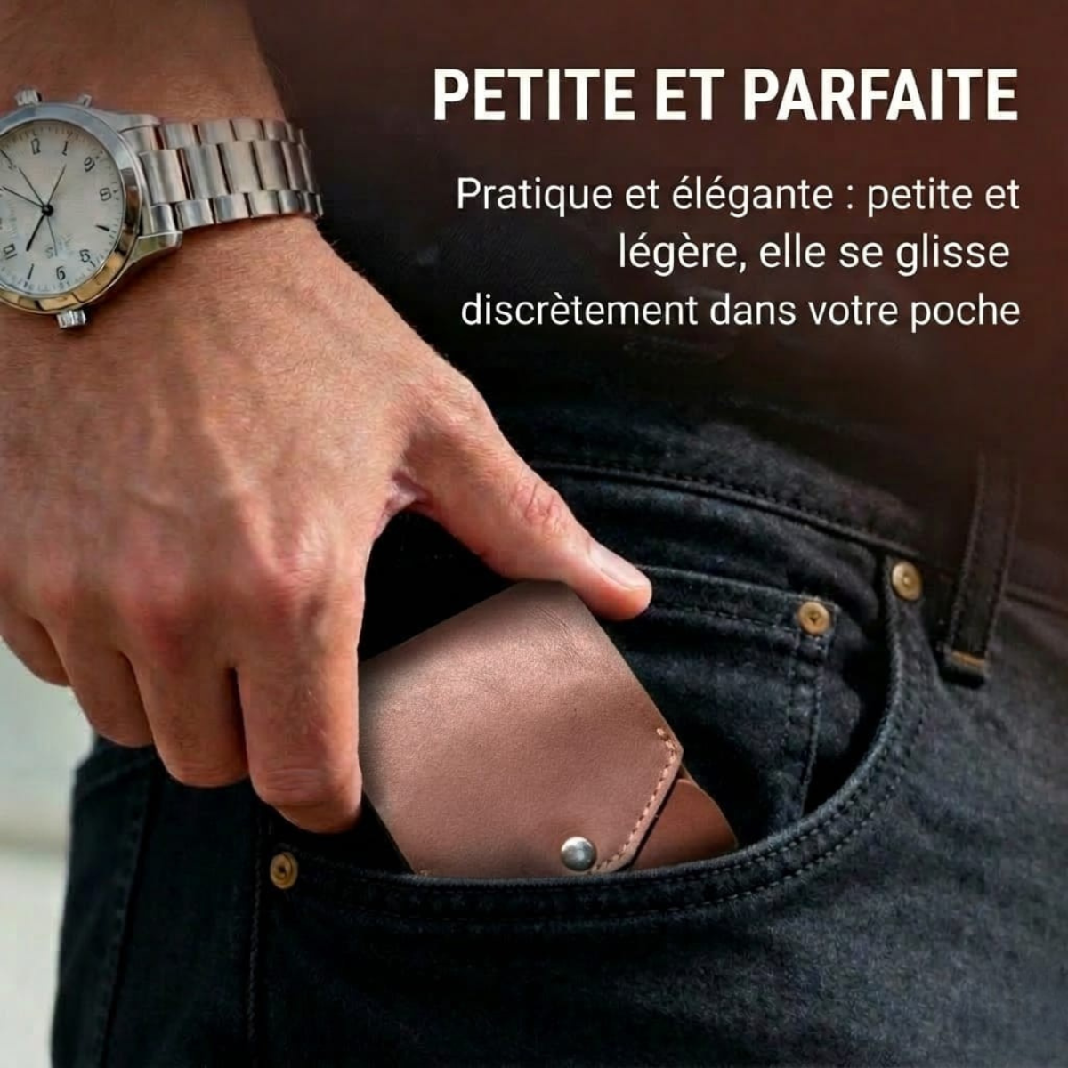 Portefeuille en cuir avec compartiment pour stylo