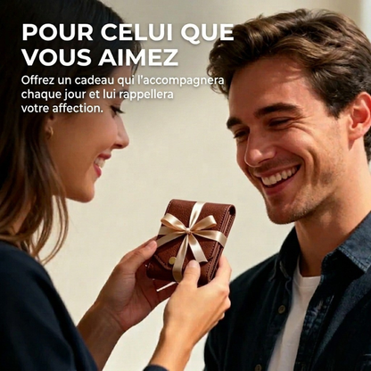 Portefeuille en cuir avec compartiment pour stylo