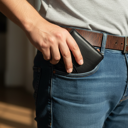 PORTFEUILLE EN CUIR VÉRITABLE