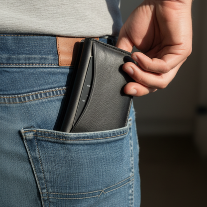 PORTFEUILLE EN CUIR VÉRITABLE