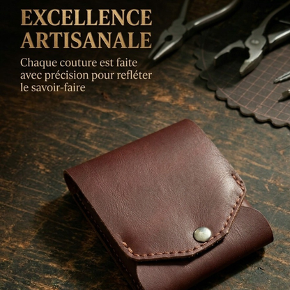 Portefeuille en cuir avec compartiment pour stylo