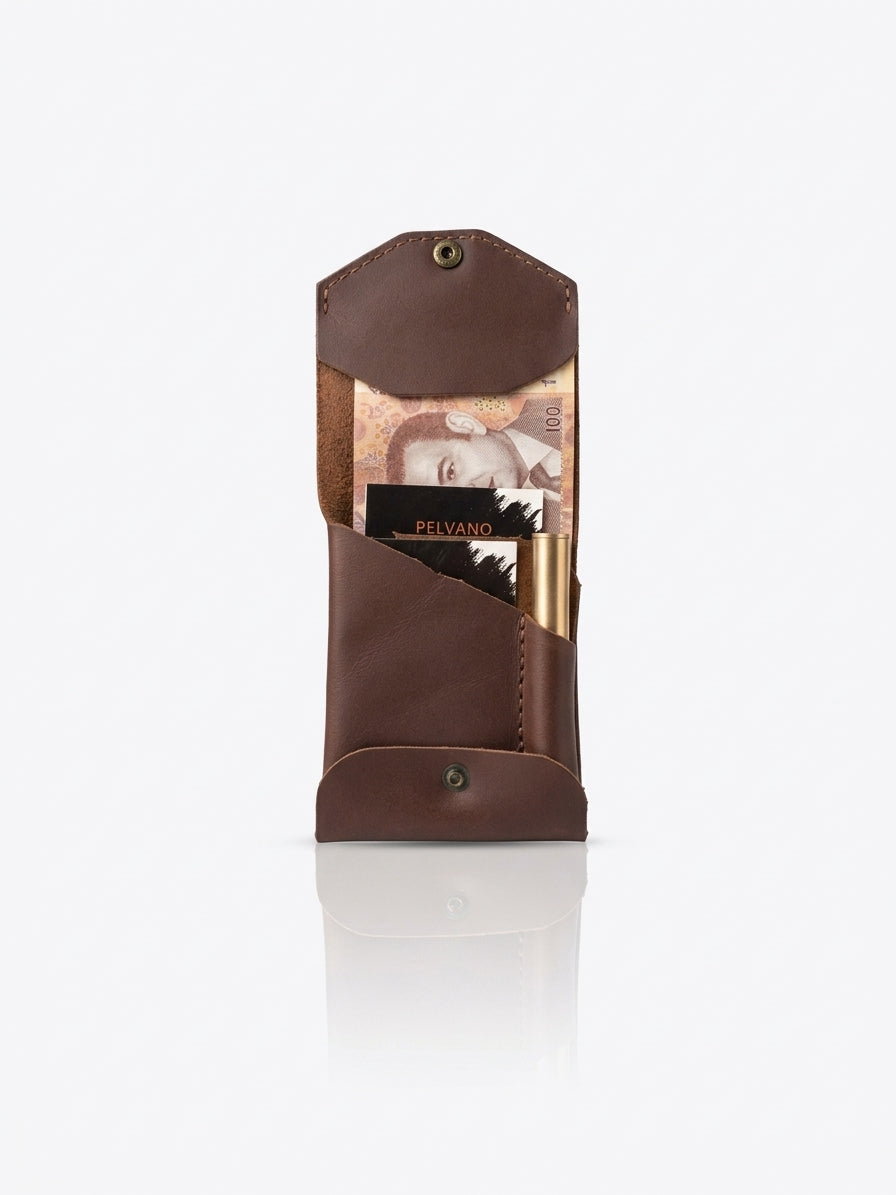 Portefeuille en cuir avec compartiment pour stylo
