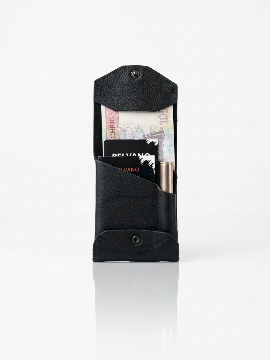 Portefeuille en cuir avec compartiment pour stylo
