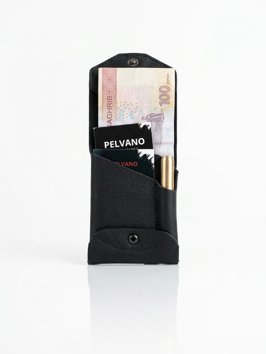 Portefeuille en cuir avec compartiment pour stylo
