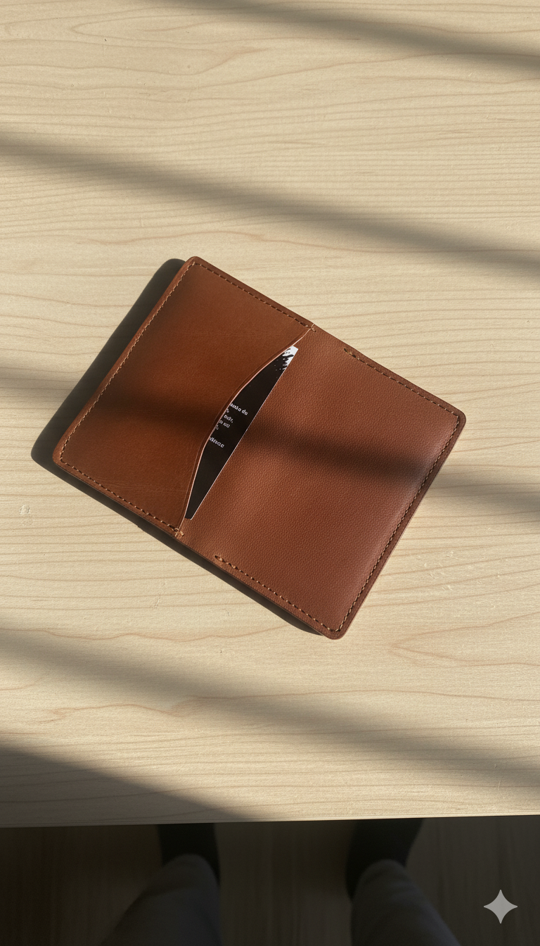 👜 Handmade Bifold Brown Leather Wallet