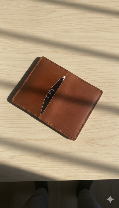 👜 Handmade Bifold Brown Leather Wallet
