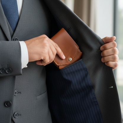 Portefeuille en cuir avec emplacement dédié pour stylo