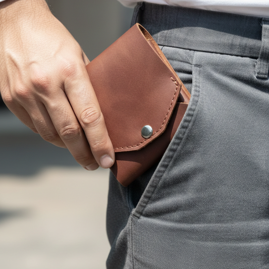 Portefeuille en cuir avec emplacement dédié pour stylo