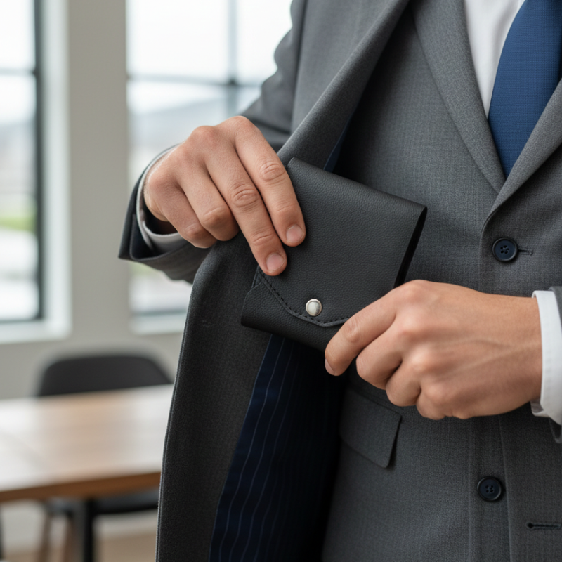 Portefeuille en cuir avec emplacement dédié pour stylo