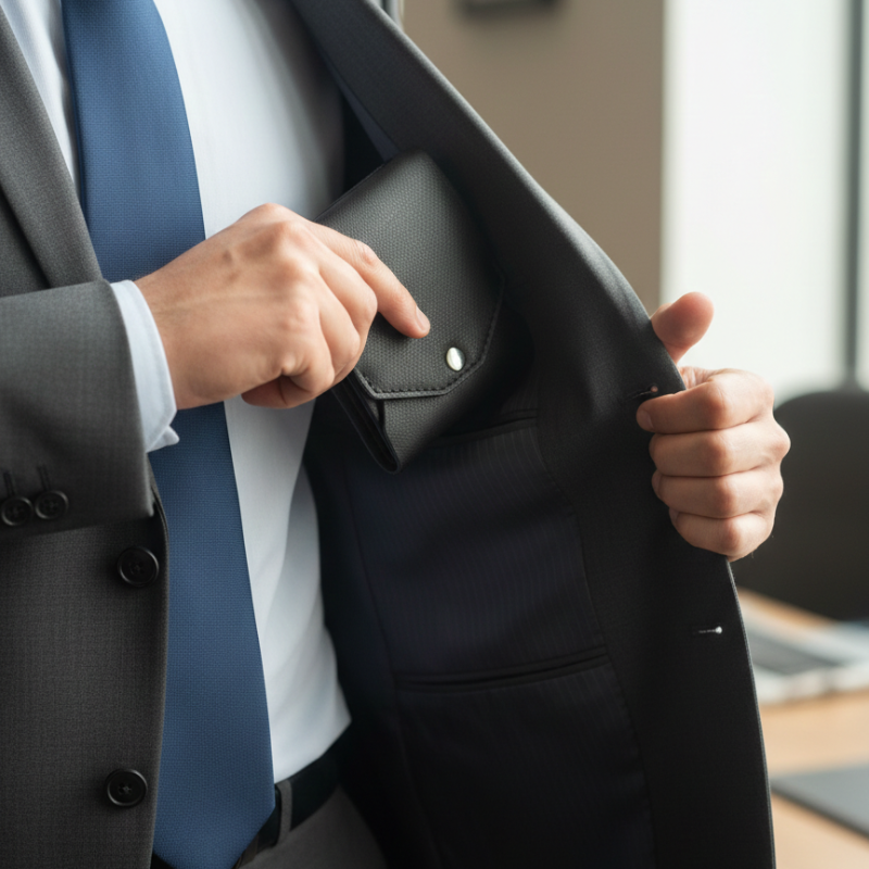 Portefeuille en cuir avec emplacement dédié pour stylo