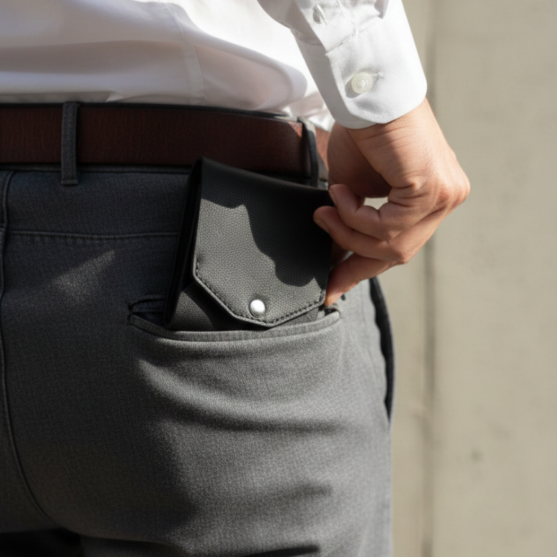 Portefeuille en cuir avec emplacement dédié pour stylo