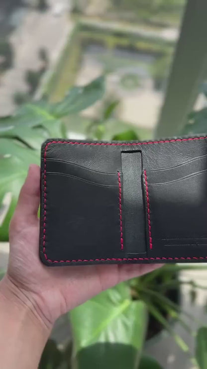 بزطام رجالي جلد طبيعي – ستايل كلاسيك بخياطة حمراء